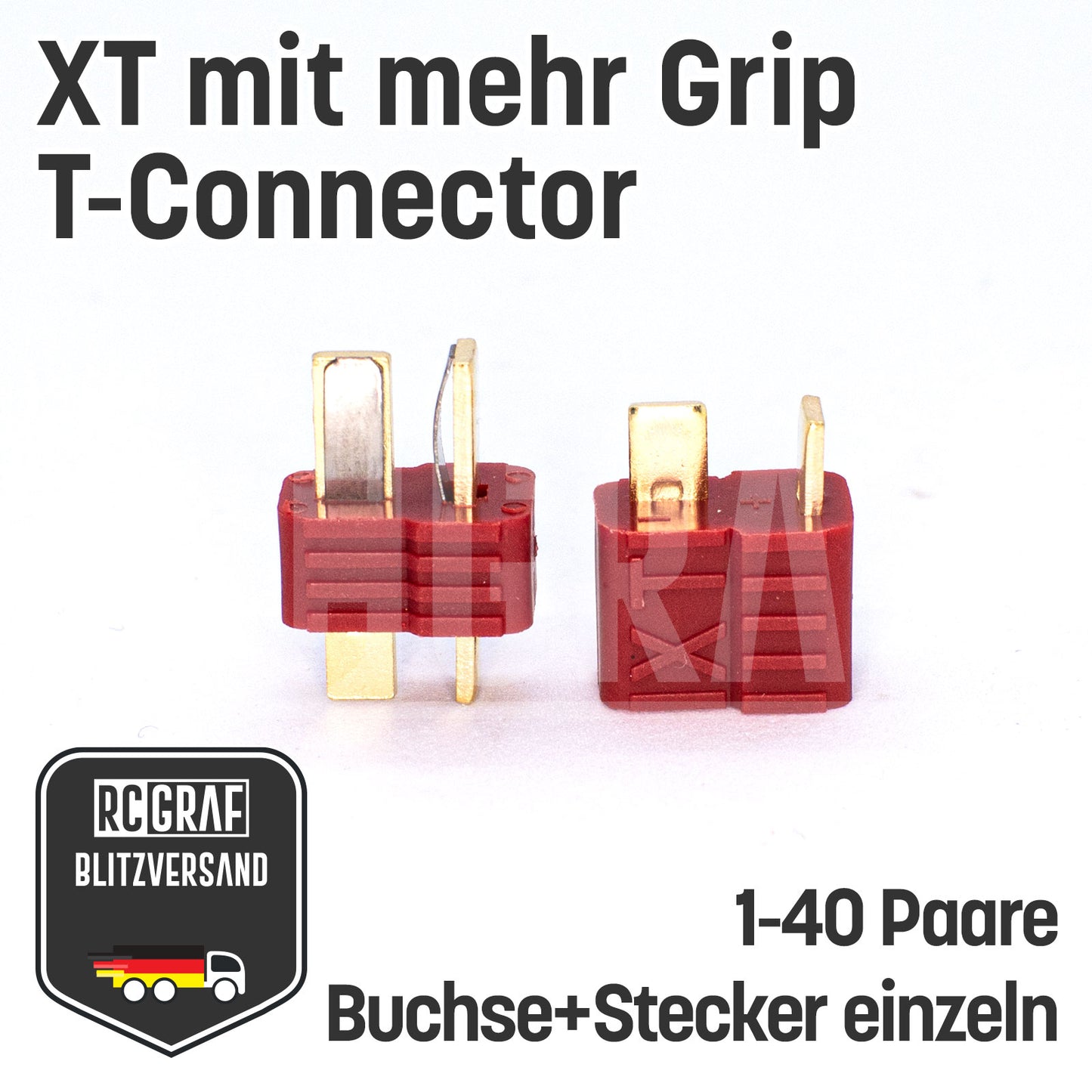 XT T-DEAN T-Connector T-Plug T-Stecker Goldstecker Grip