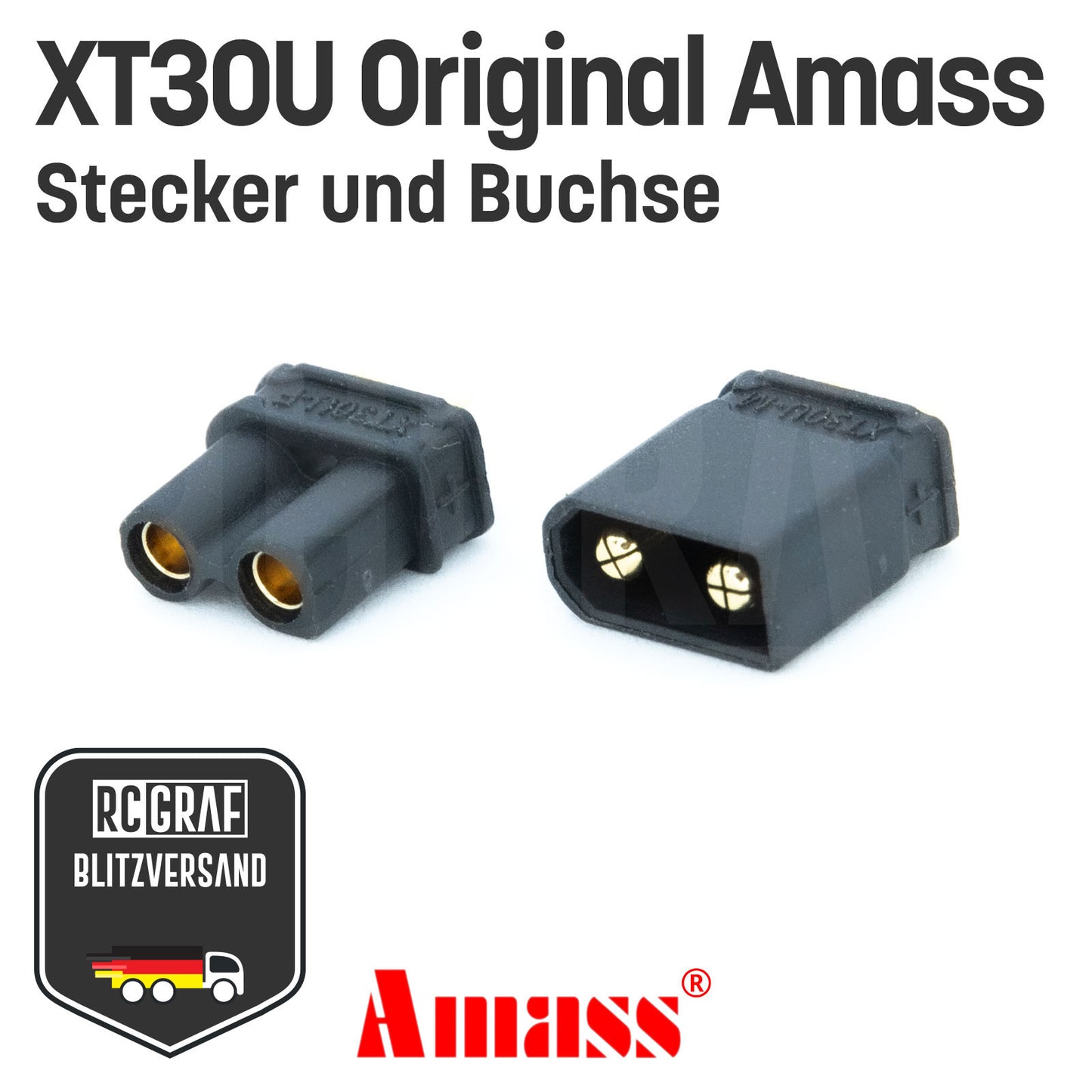 XT30U Original Amass® Stecker Buchse Schwarz