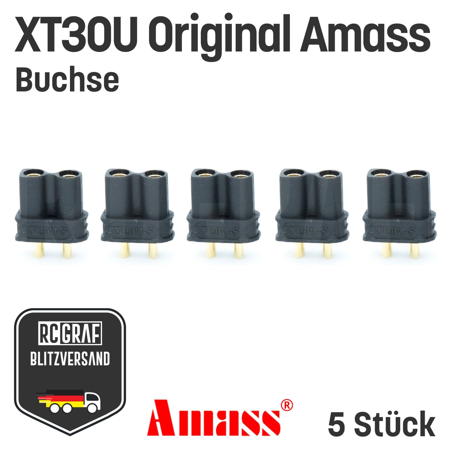 XT30U Original Amass® Stecker Buchse Schwarz