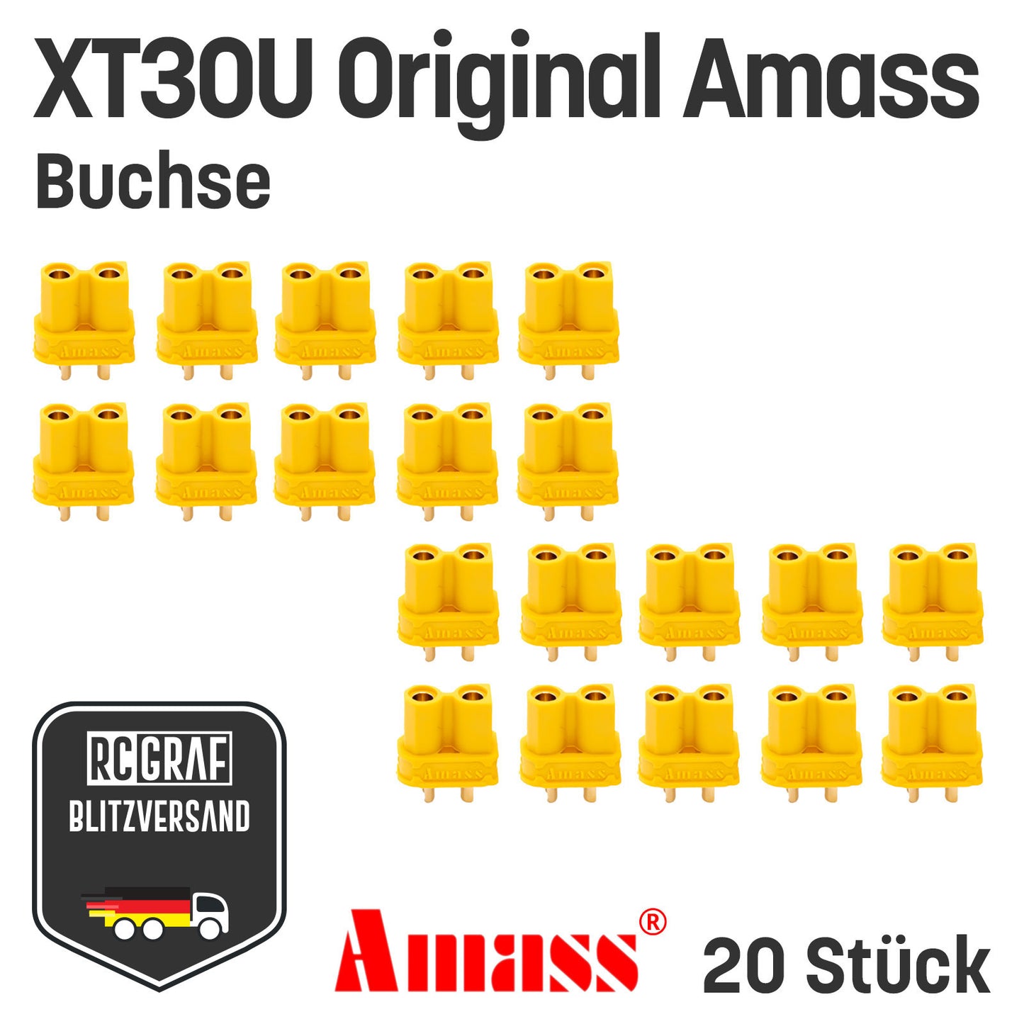 XT30U Original Amass® Stecker Buchse Gelb