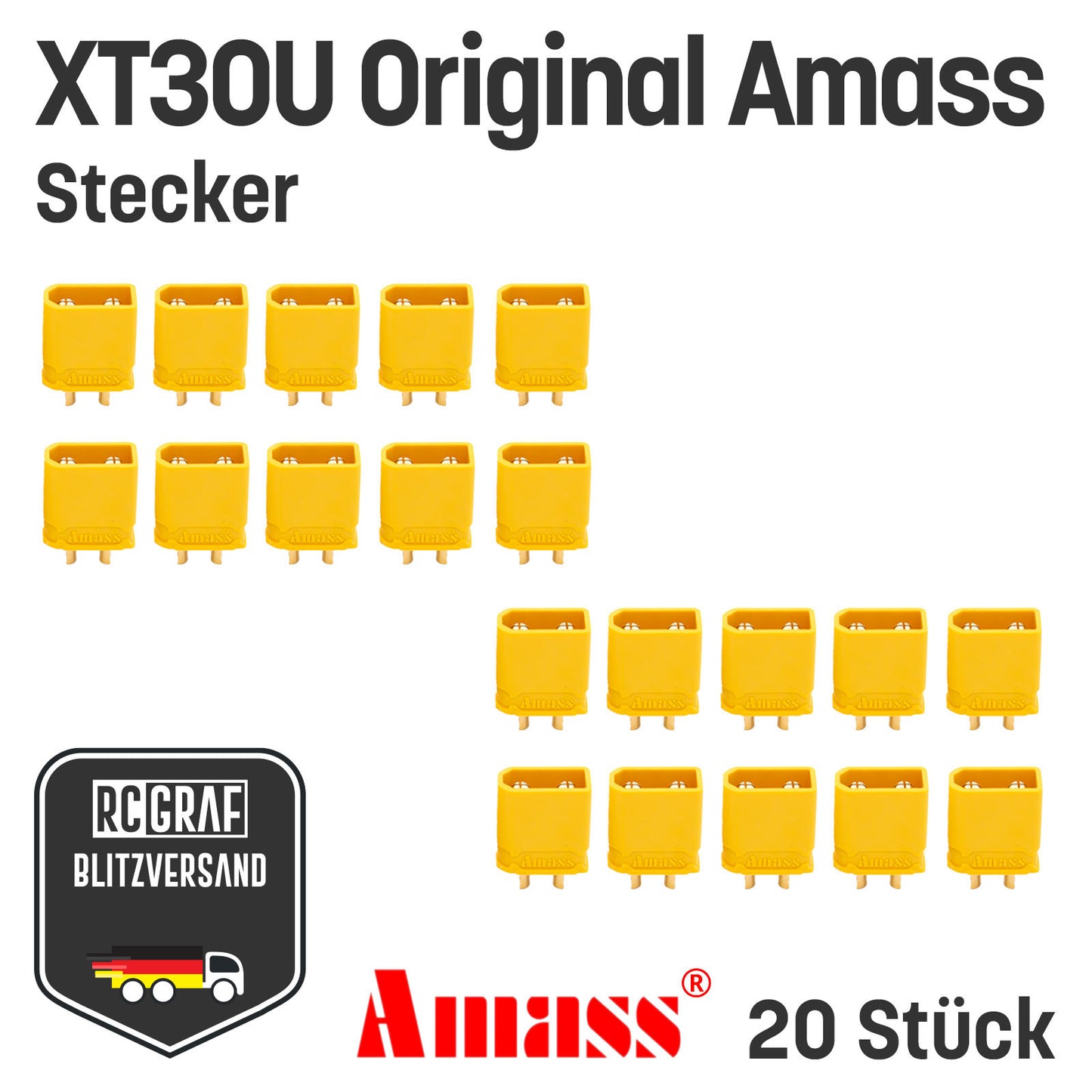 XT30U Original Amass® Stecker Buchse Gelb