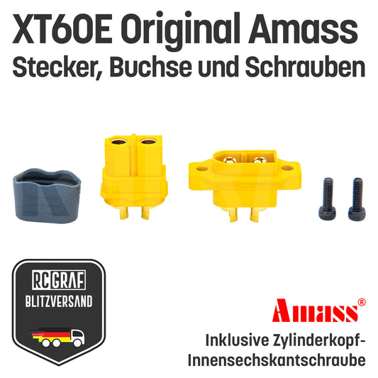 Einbaustecker XT60E-M Amass® mit Innensechskantschrauben