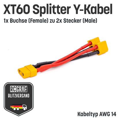 XT60 Adapter Splitter mit 14 AWG Kabel