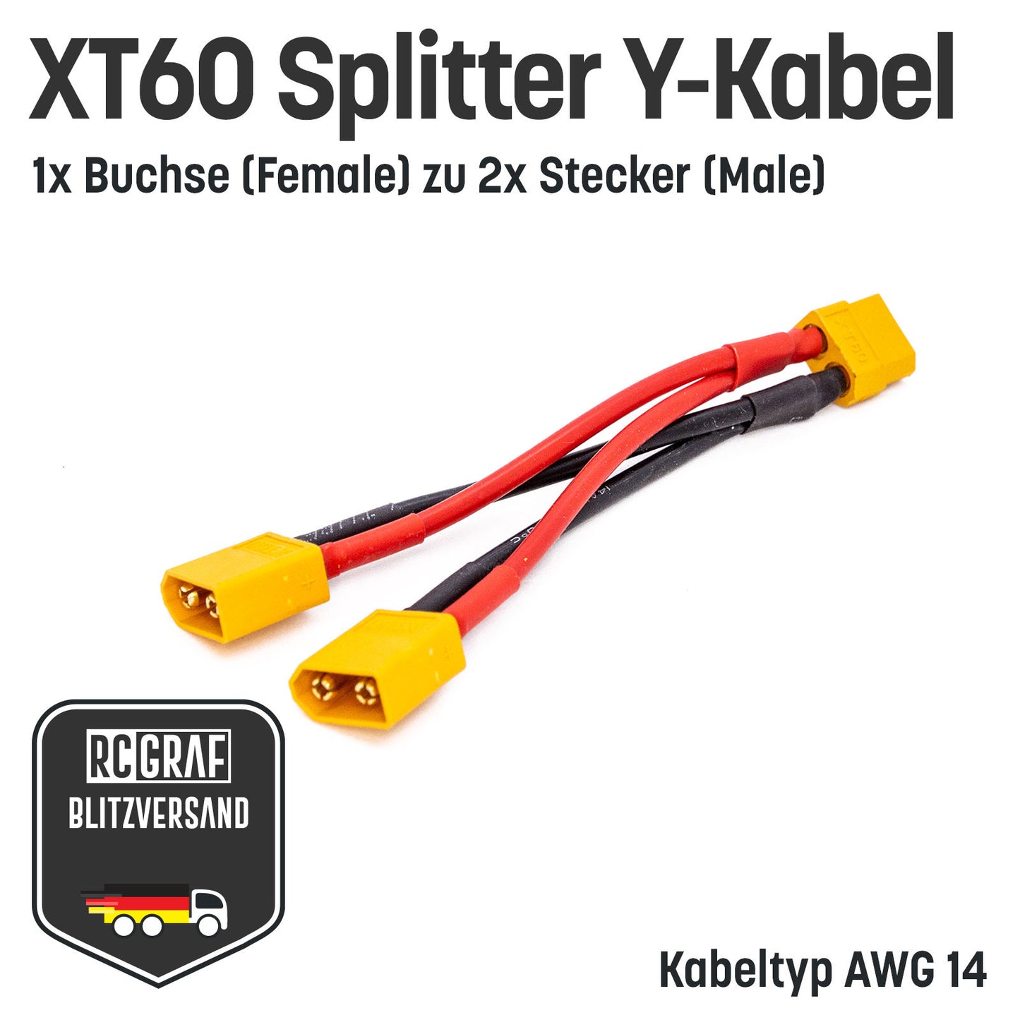 XT60 Adapter Splitter mit 14 AWG Kabel