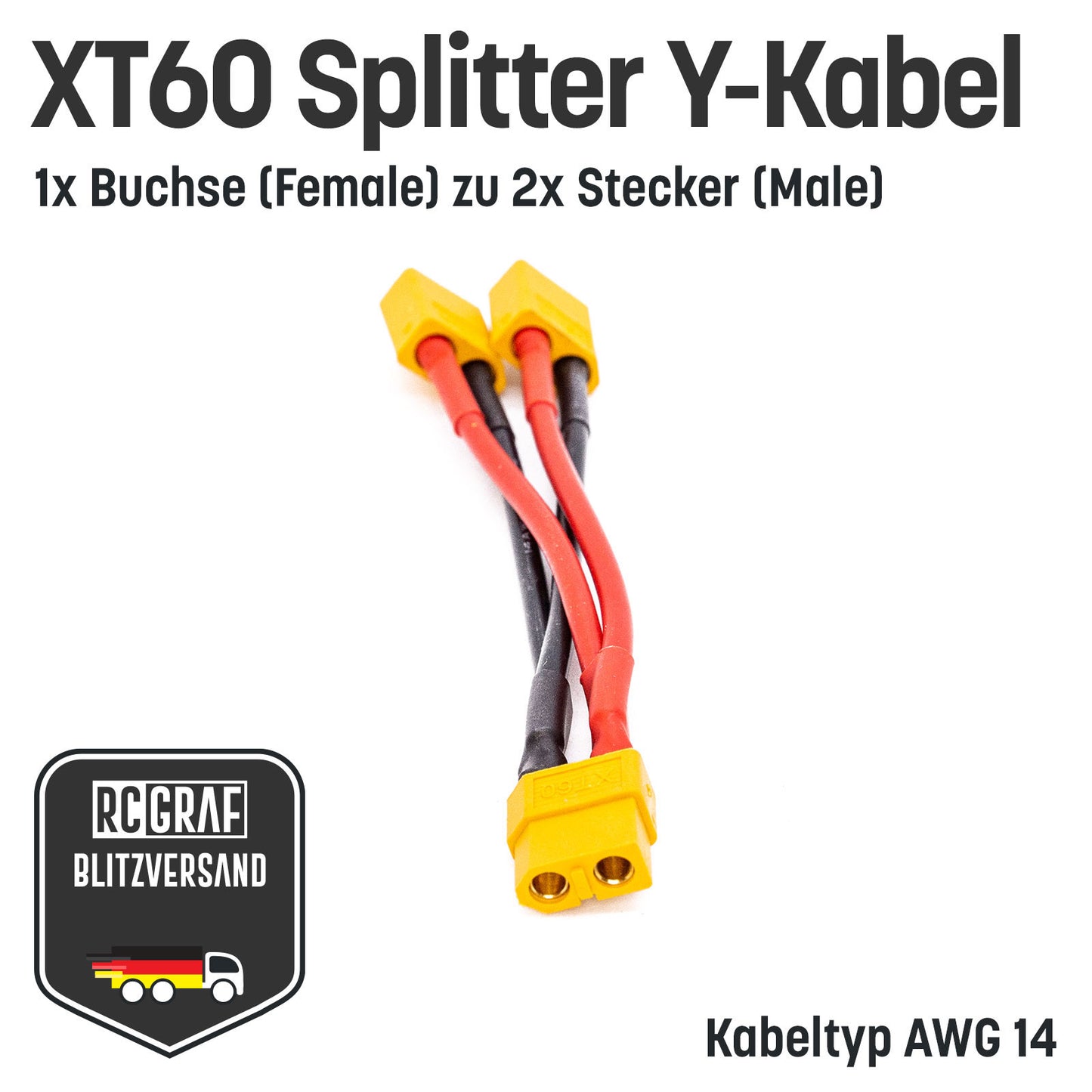 XT60 Adapter Splitter mit 14 AWG Kabel