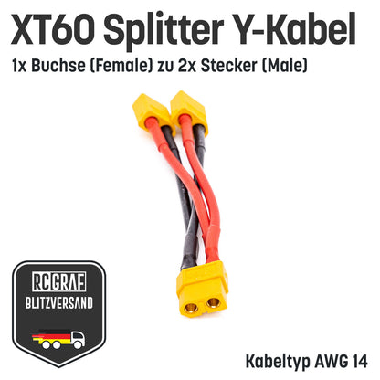 XT60 Adapter Splitter mit 14 AWG Kabel