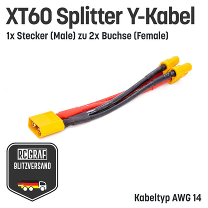 XT60 Adapter Splitter mit 14 AWG Kabel