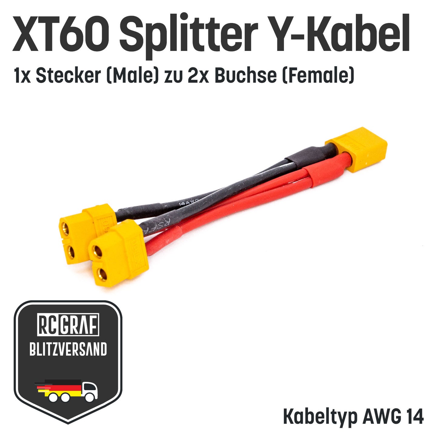 XT60 Adapter Splitter mit 14 AWG Kabel