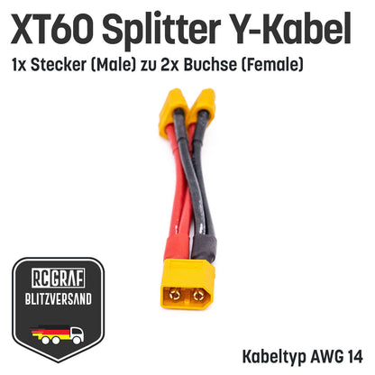 XT60 Adapter Splitter mit 14 AWG Kabel