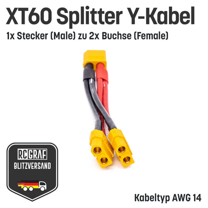 XT60 Adapter Splitter mit 14 AWG Kabel