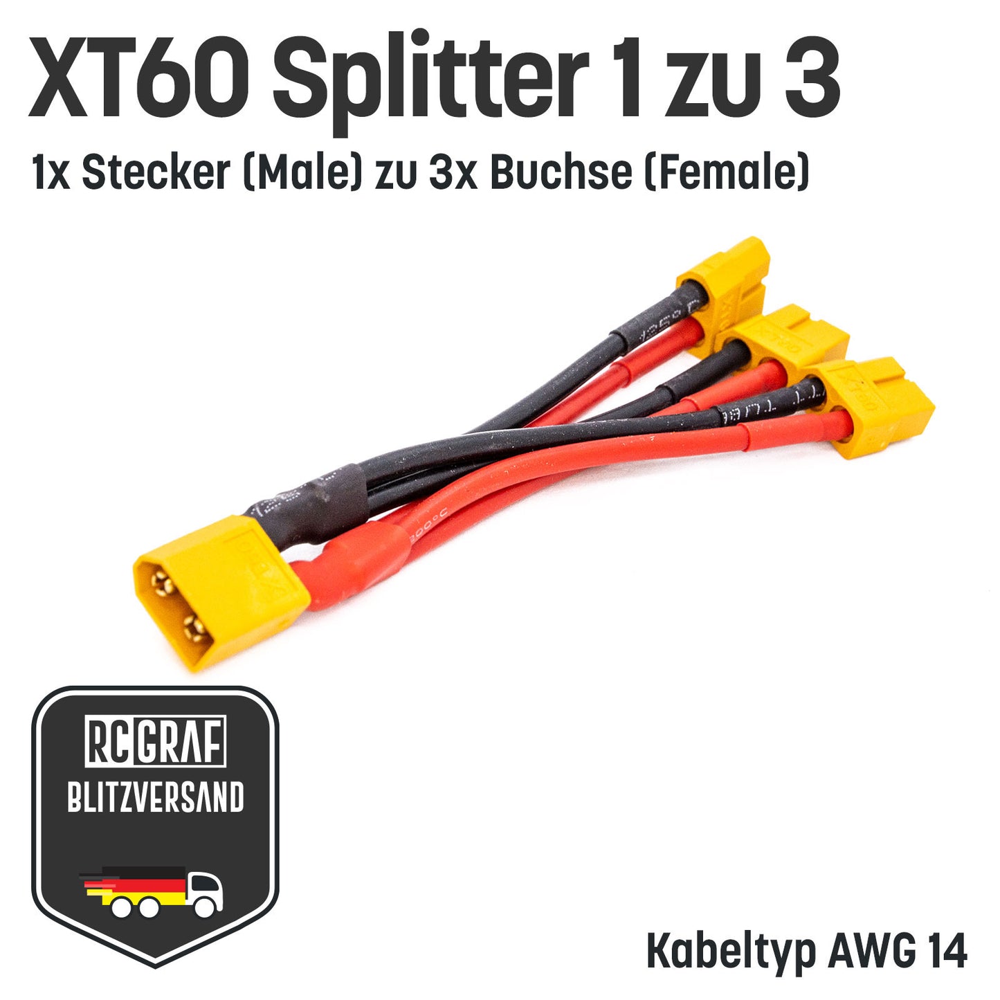 XT60 Adapter Splitter mit 14 AWG Kabel