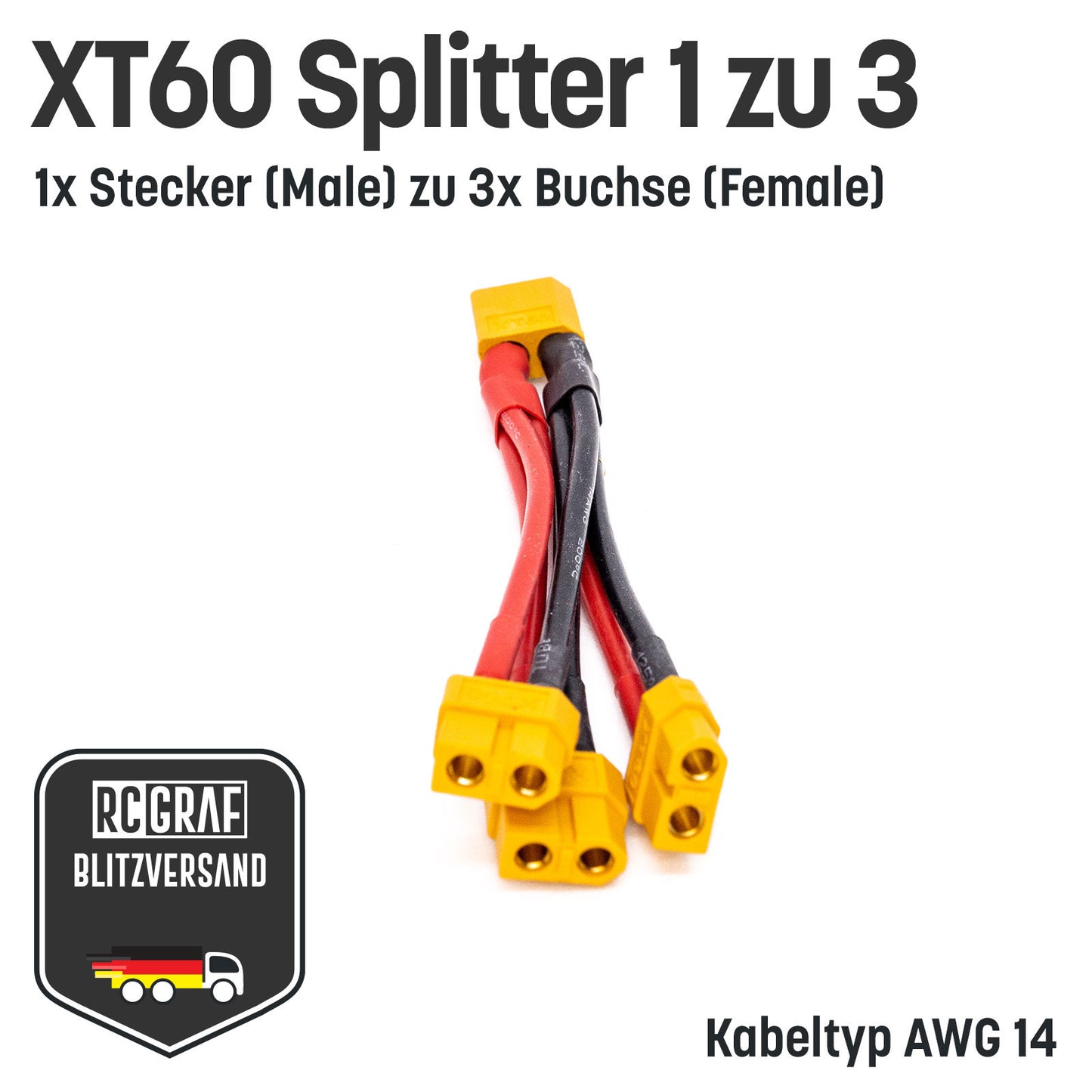 XT60 Adapter Splitter mit 14 AWG Kabel