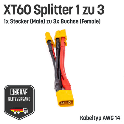 XT60 Adapter Splitter mit 14 AWG Kabel