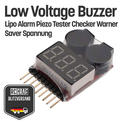 Batterietester Spannungstester Buzzer Alarm Piezo Tester LiPo LiFe NiMH NiCd Li-Ion