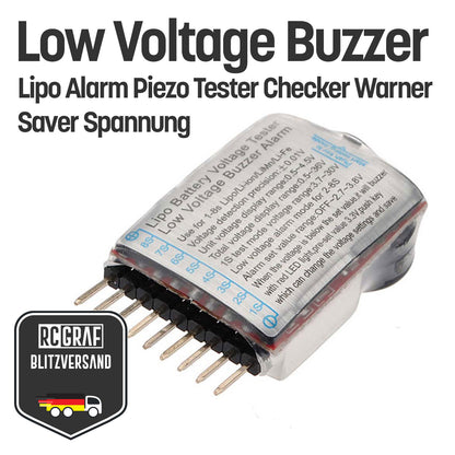 Batterietester Spannungstester Buzzer Alarm Piezo Tester LiPo LiFe NiMH NiCd Li-Ion