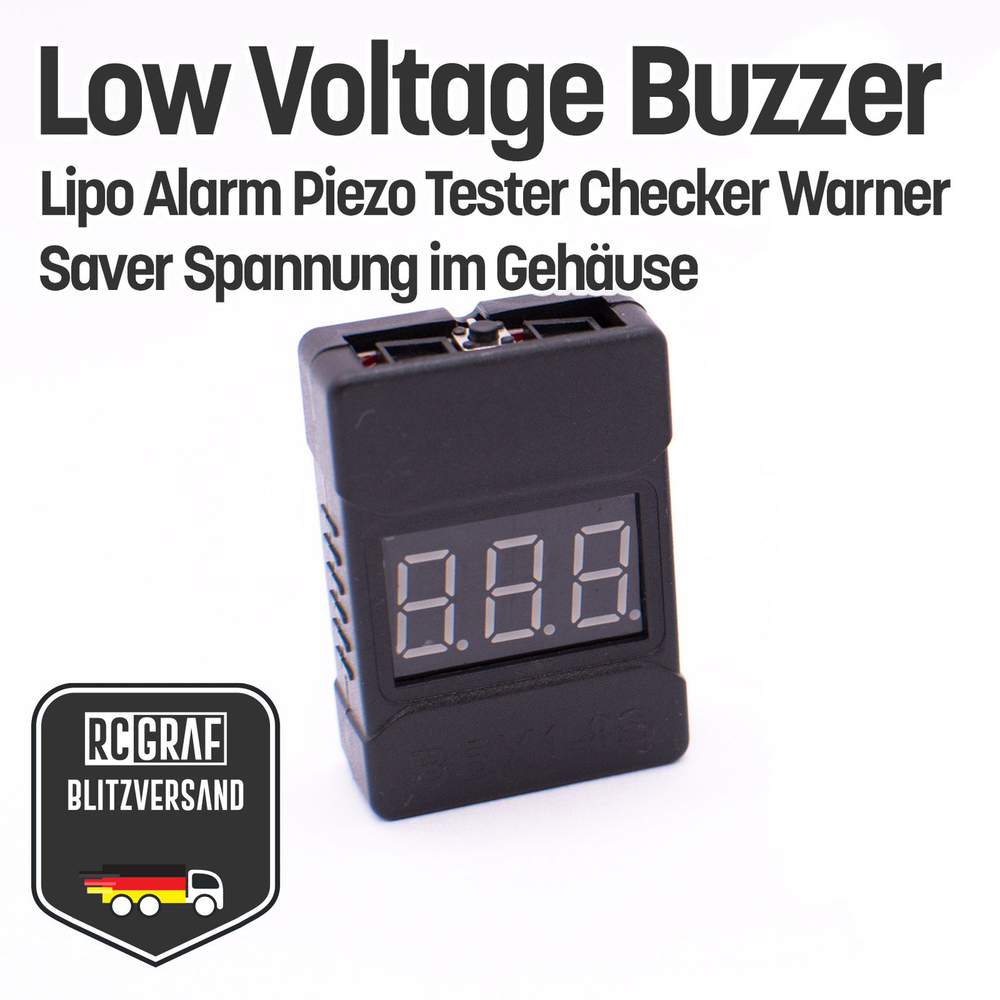 Batterietester Spannungstester Buzzer Alarm Piezo Tester LiPo LiFe NiMH NiCd Li-Ion