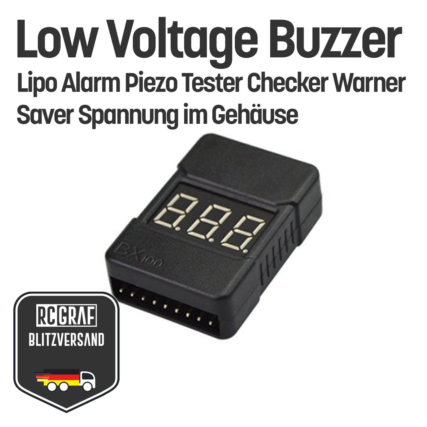 Batterietester Spannungstester Buzzer Alarm Piezo Tester LiPo LiFe NiMH NiCd Li-Ion