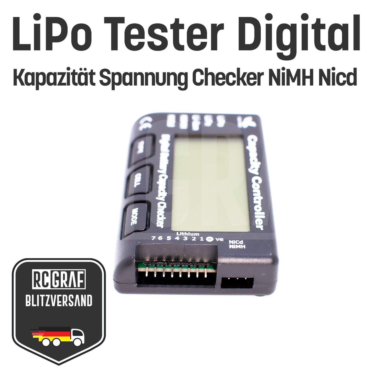 Batterietester Spannungstester Buzzer Alarm Piezo Tester LiPo LiFe NiMH NiCd Li-Ion