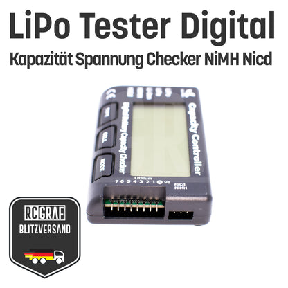 Batterietester Spannungstester Buzzer Alarm Piezo Tester LiPo LiFe NiMH NiCd Li-Ion