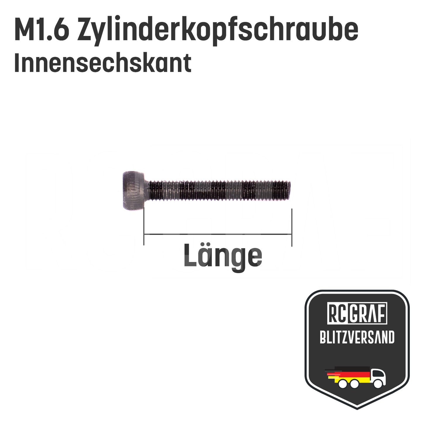 10x M1.6 Innensechskantschraube Zylinderkopfschraube