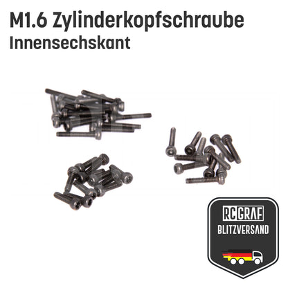 10x M1.6 Innensechskantschraube Zylinderkopfschraube