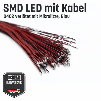 SMD LED 0402 Microlitze 30cm verlötet