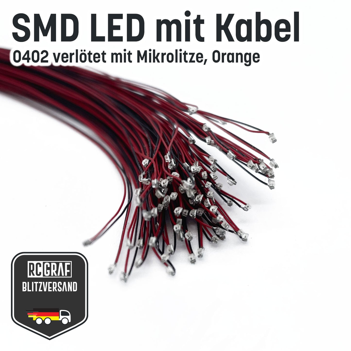 SMD LED 0402 Microlitze 30cm verlötet