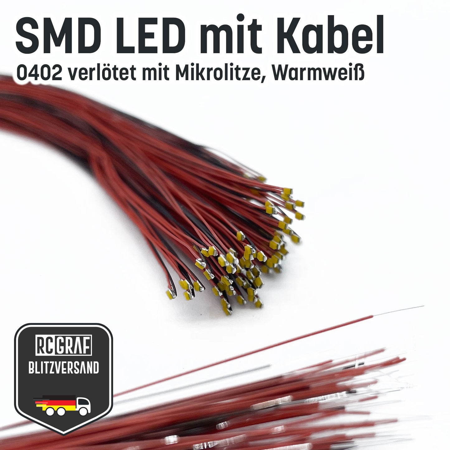 SMD LED 0402 Microlitze 30cm verlötet